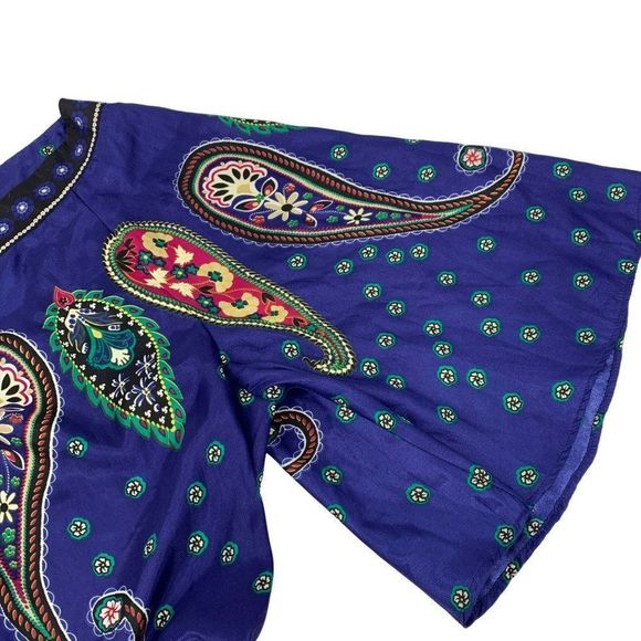 Womens Rampage M Top One Shoulder Angel Sleeve Boho Paisley Smock 3692 - Picture 3 of 7